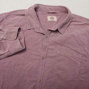 Marine Layer Shirt Mens 2XL Pink Lightweight Corduroy Button Front Long Sleeve
